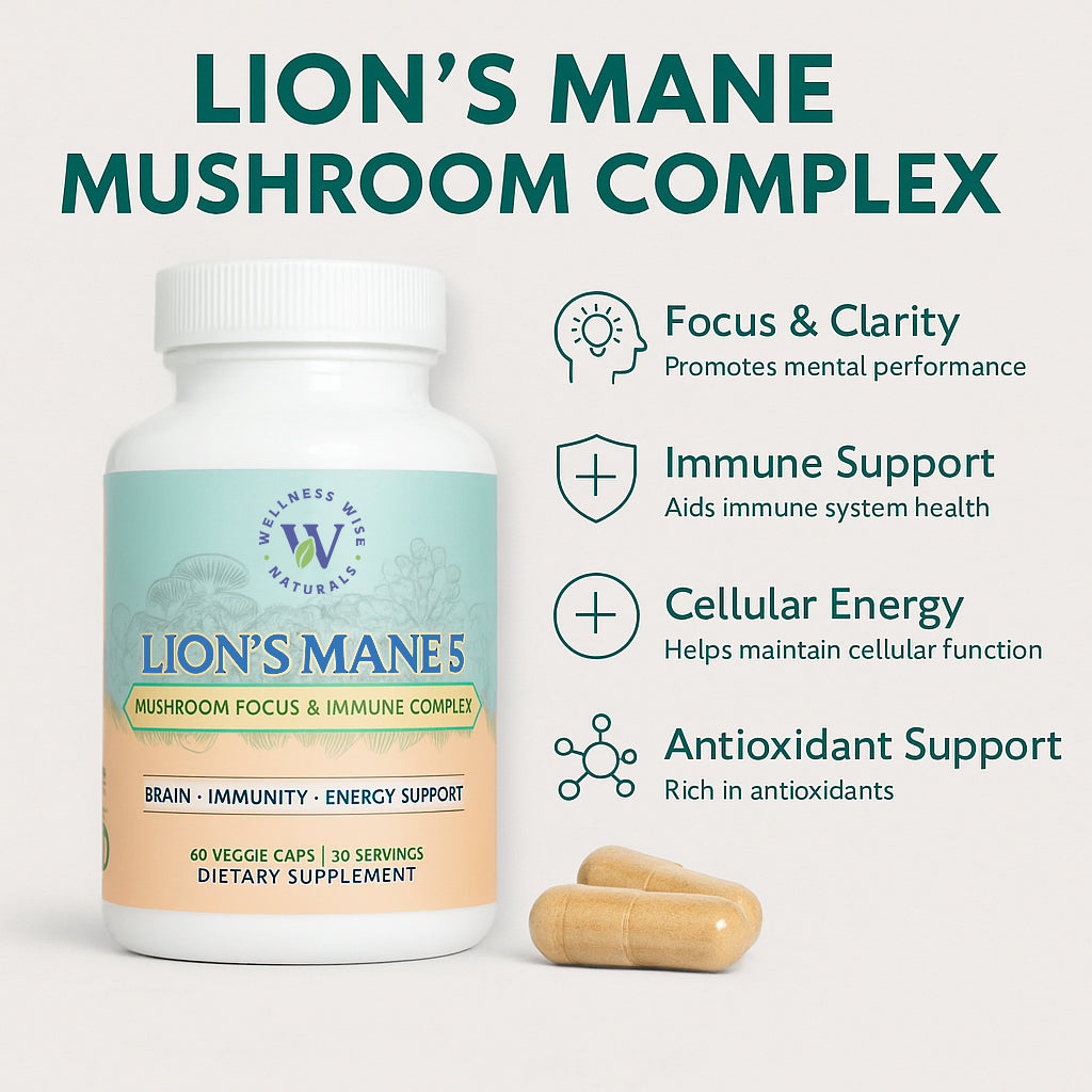 Lion’s Mane 5-Mushroom Focus & Immune Complex